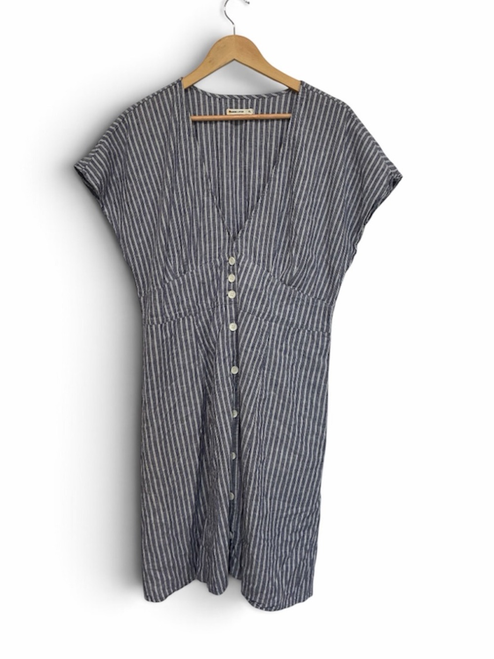 Marine Layer Navy & White Striped Button-Front Dress
